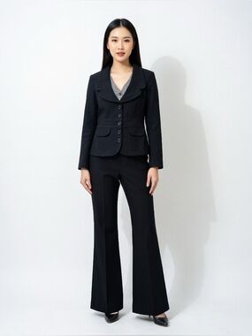 NANETTE LEPORE Black Tailored Flare Pants suit